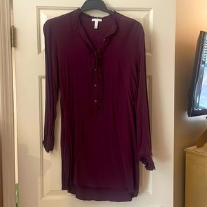 Maroon color shirt dress